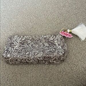 Floral fireweed brown and beige  Women's small tassel size 10*5*